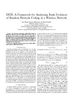 DEDI:AFrameworkforAnalyzingRankEvolutionofRandomNetworkCodinginaWirele