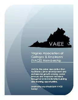 Virginia Association of Colleges & Employers (VACE) Membership  VACE i