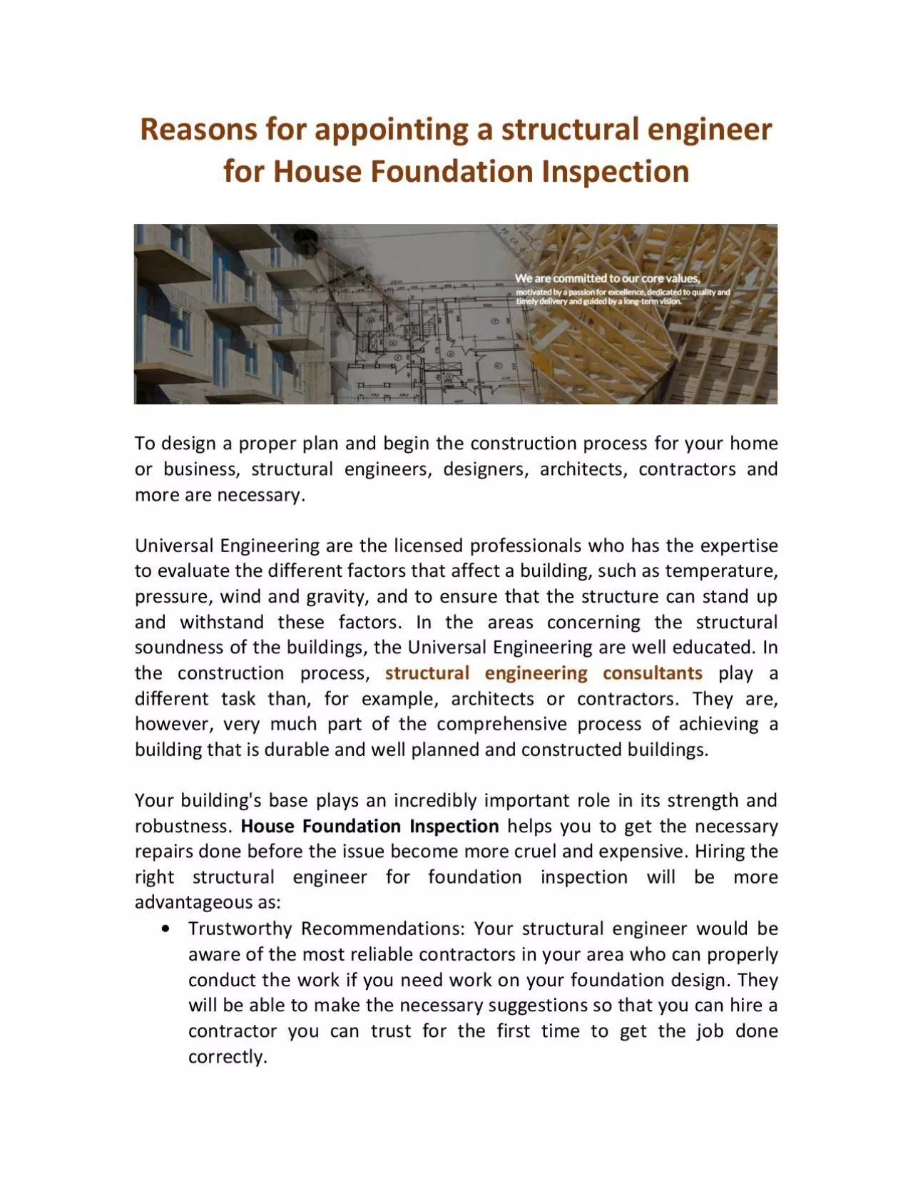 PDF-Reasons for appointing a structural engineer for House Foundation Inspection