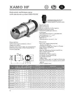 Horizontal multistage pump with electronic system HIGH-FLOW  Descripti