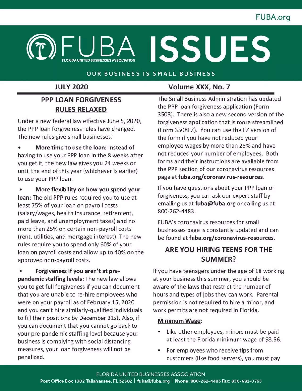 PDF-FUBA.orgOUR BUSINESS IS SMALL BUSINESSISSUESFLORIDA UNITED BUSINESSES