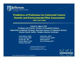 Predictors of Preference for Colorectal CancerGenetic and Environmenta