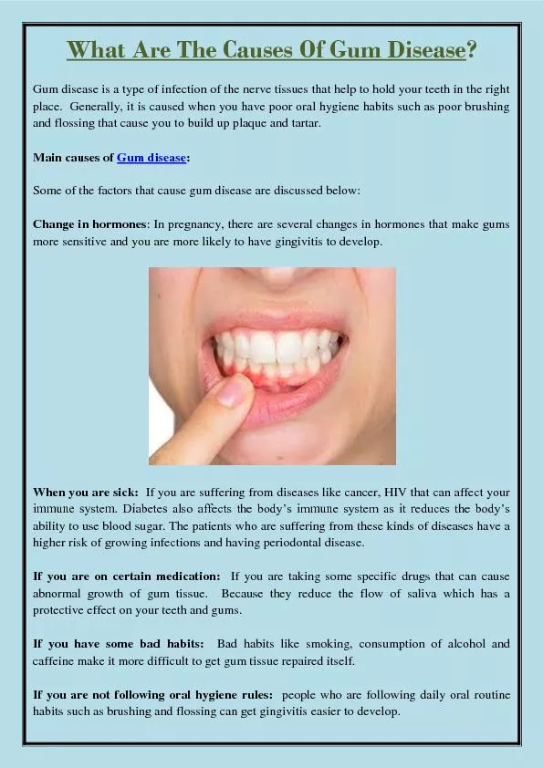 What Are The Causes Of Gum Disease?