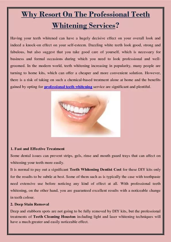 Why Resort On The Professional Teeth Whitening Services?