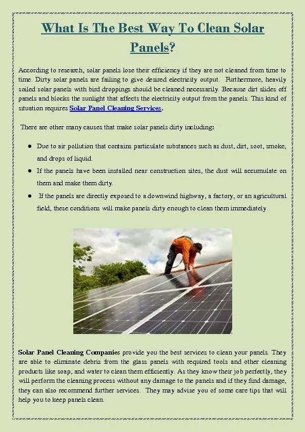 What Is The Best Way To Clean Solar Panels?