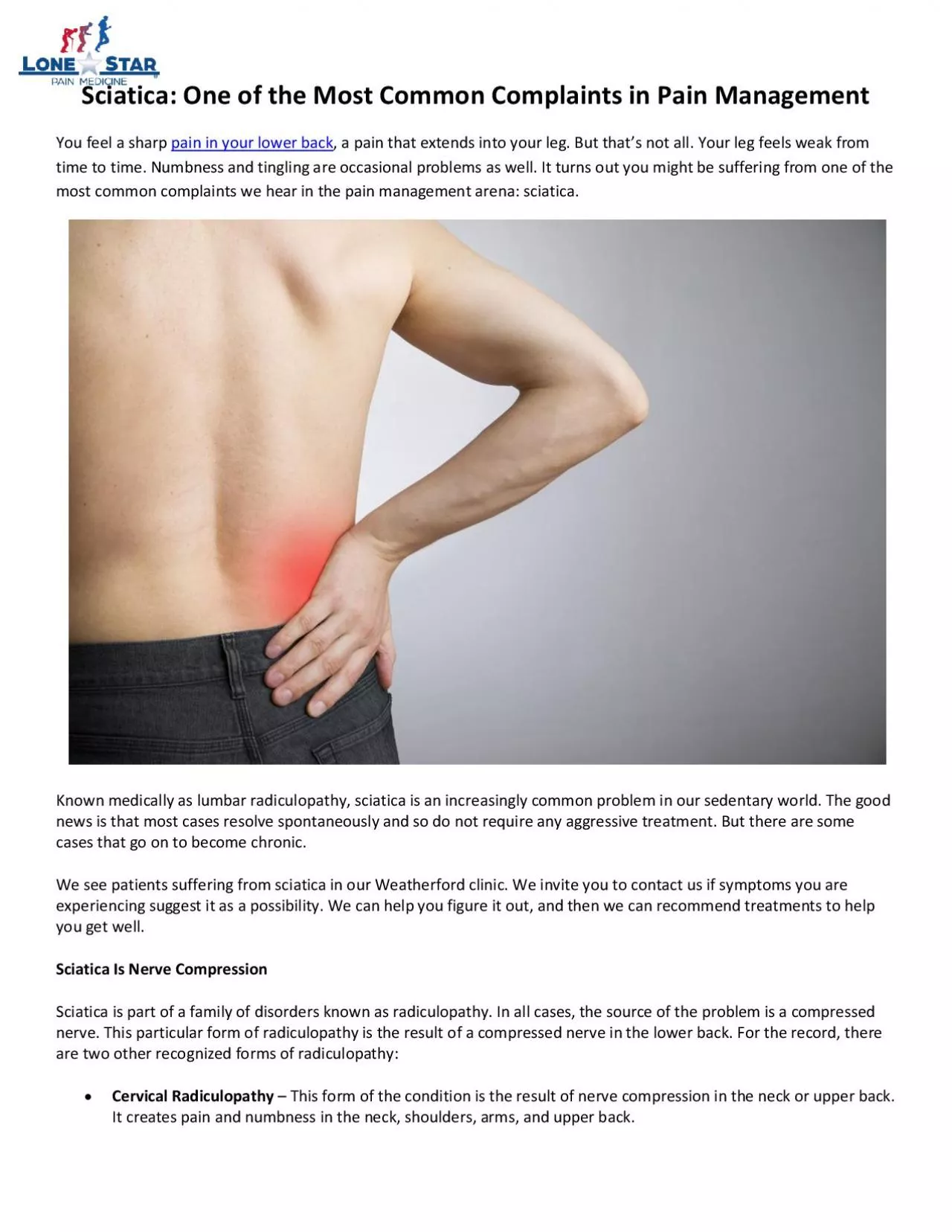 PDF-Sciatica: One of the Most Common Complaints in Pain Management