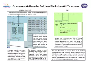 Endorsement Guidance For Oral Liquid Methadone ONLY Ap