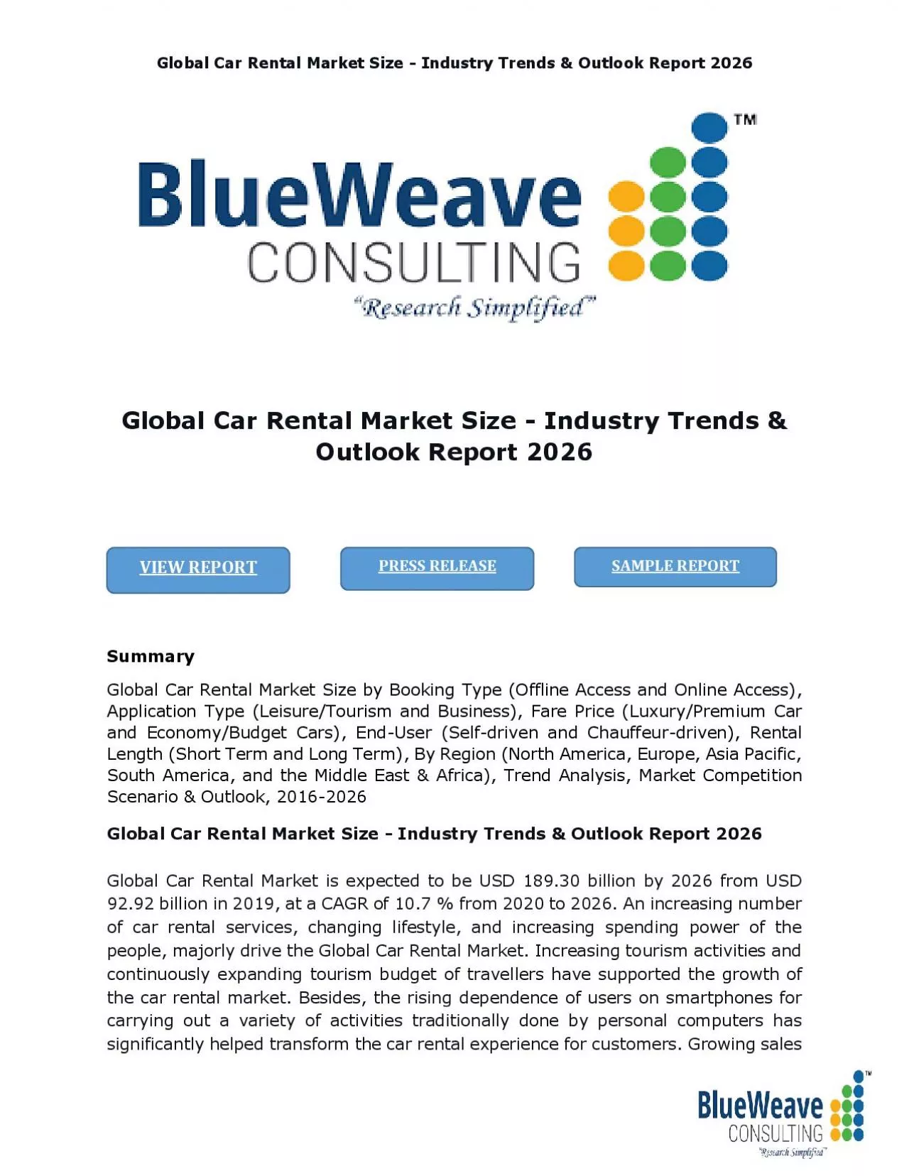 PDF-Global Car Rental Market Size - Industry Trends & Outlook Report 2026