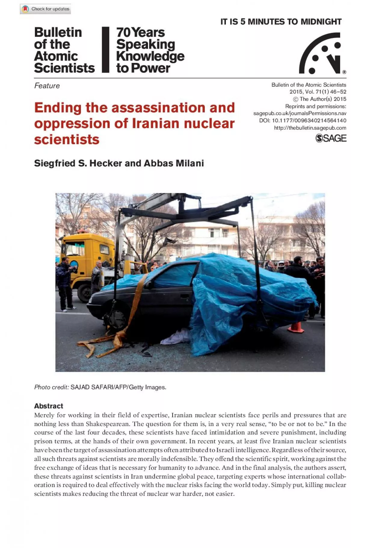 PDF-Ending the assassination and oppression of Iranian nuclear scientists