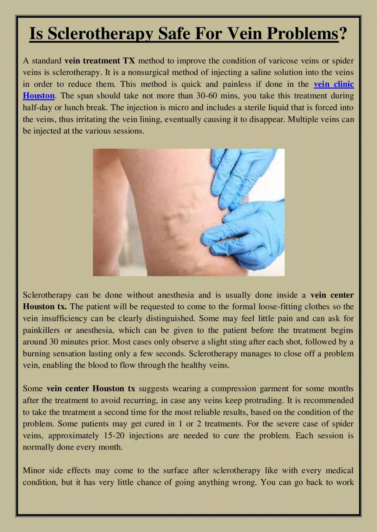 PDF-Is Sclerotherapy Safe For Vein Problems?