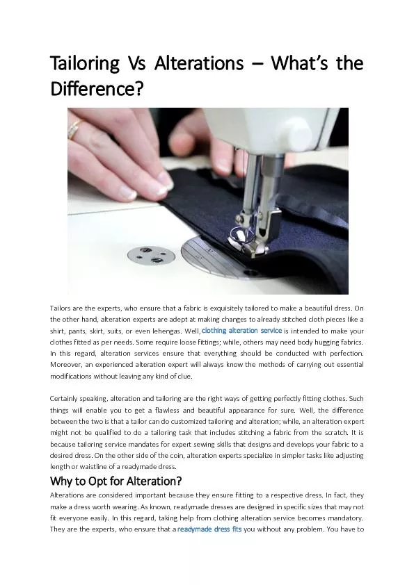 Tailoring Vs Alterations – What’s the Difference?