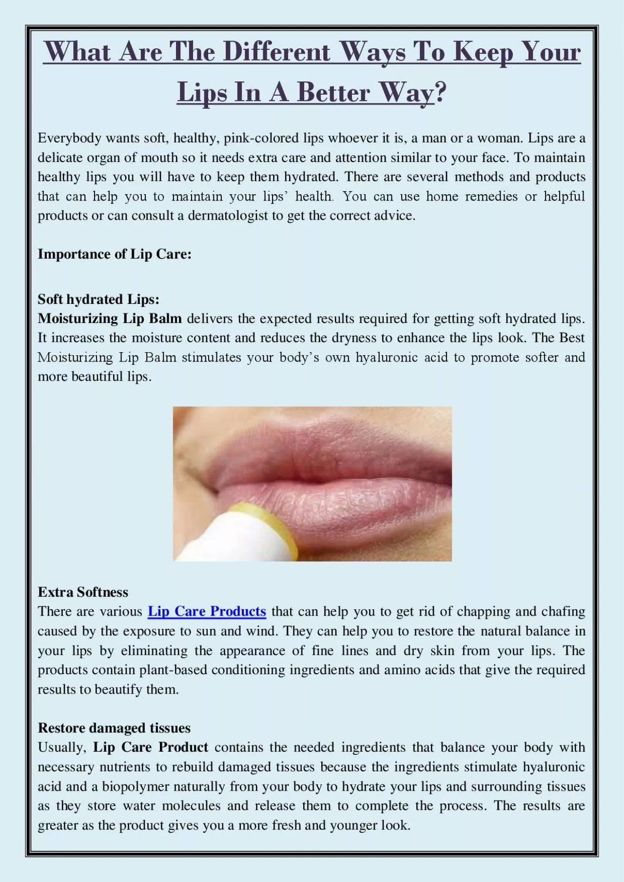 PDF-What Are The Different Ways To Keep Your Lips In A Better Way?