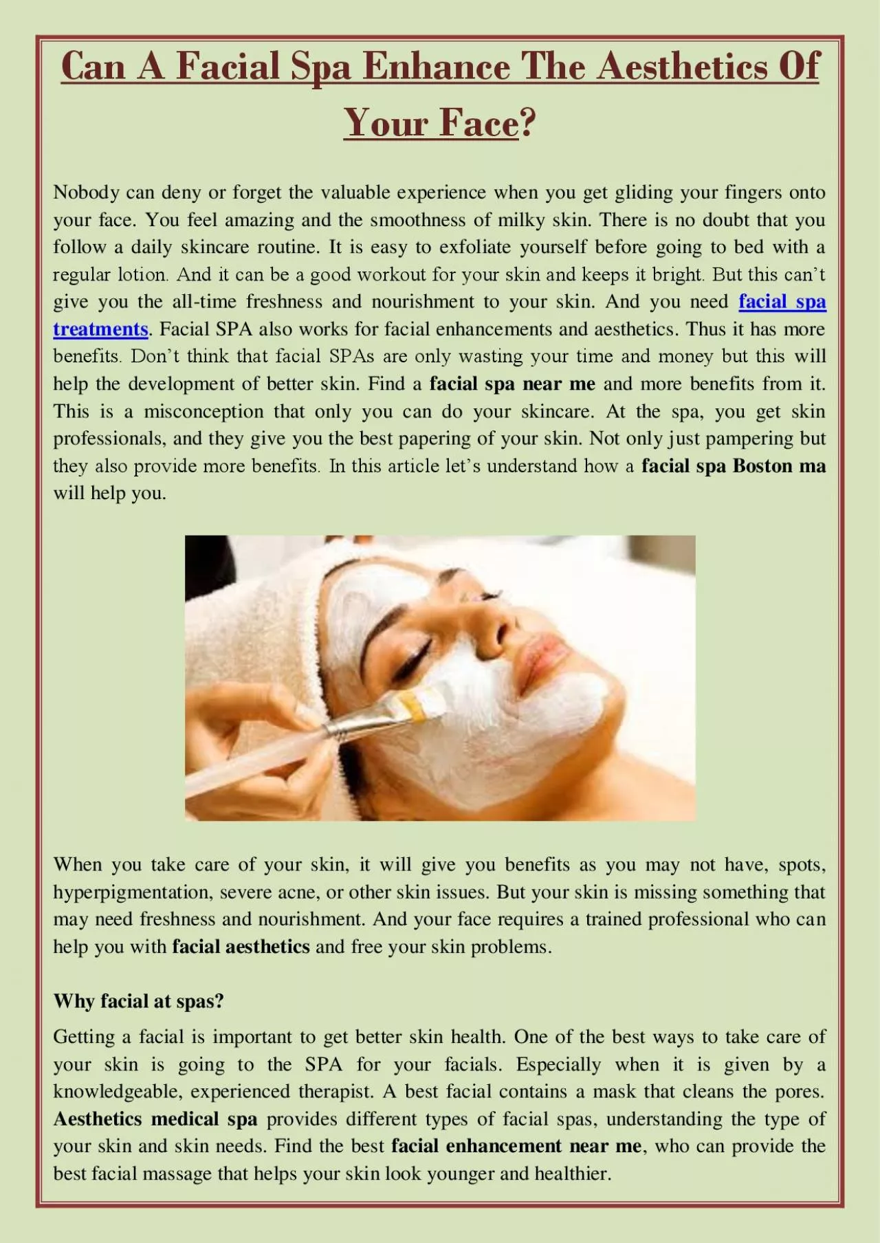 PDF-Can A Facial Spa Enhance The Aesthetics Of Your Face?