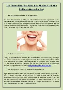 The Mains Reasons Why You Should Visit The Pediatric Orthodontist?