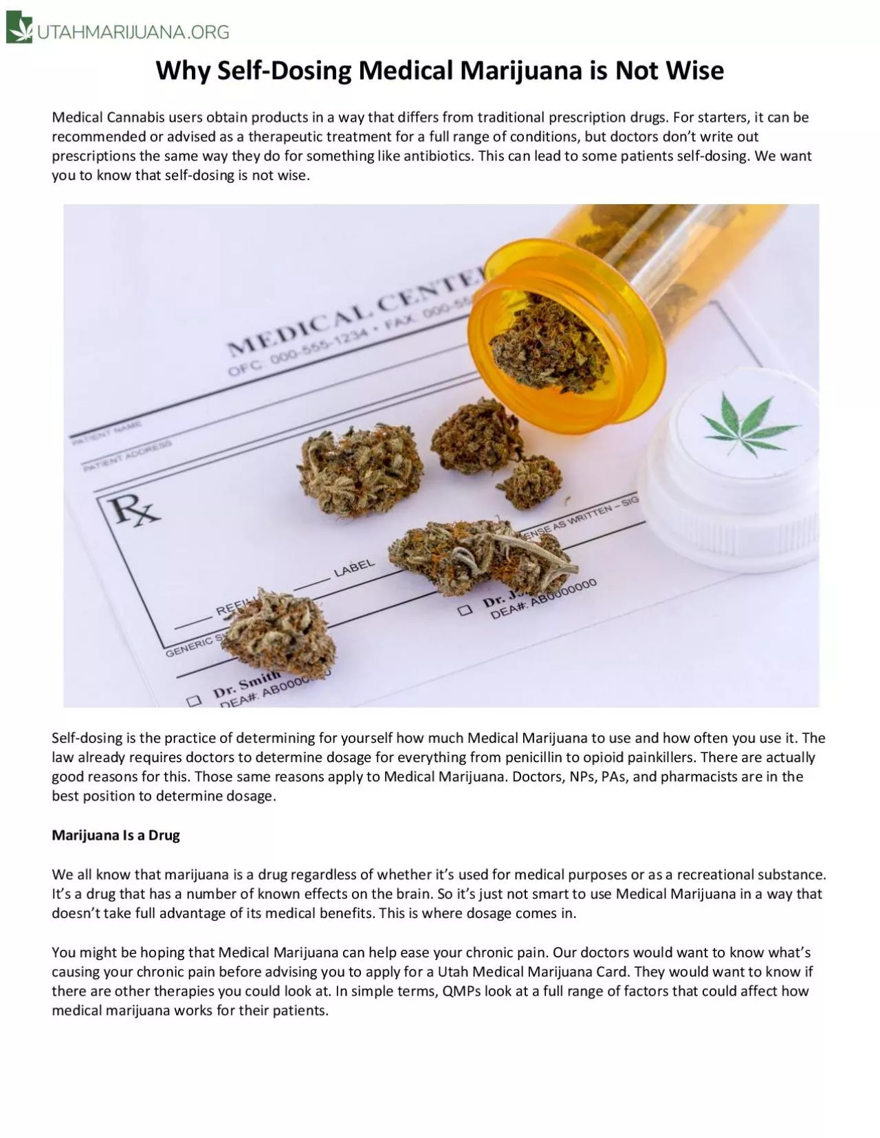 PDF-Why Self-Dosing Medical Marijuana is Not Wise