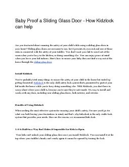 Baby Proof a Sliding Glass Door - How Kidzlock can help
