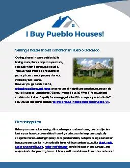 Selling A House In Bad Condition In Pueblo Colorado