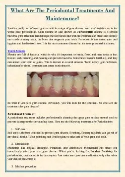 What Are The Periodontal Treatments And Maintenance?