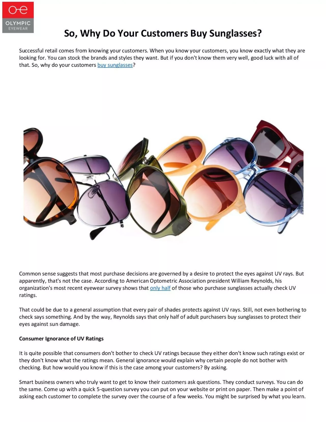 PDF-So, Why Do Your Customers Buy Sunglasses?