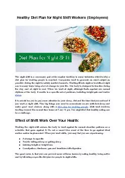 Healthy Diet Plan for Night Shift Workers (Employees) - Go Moringa