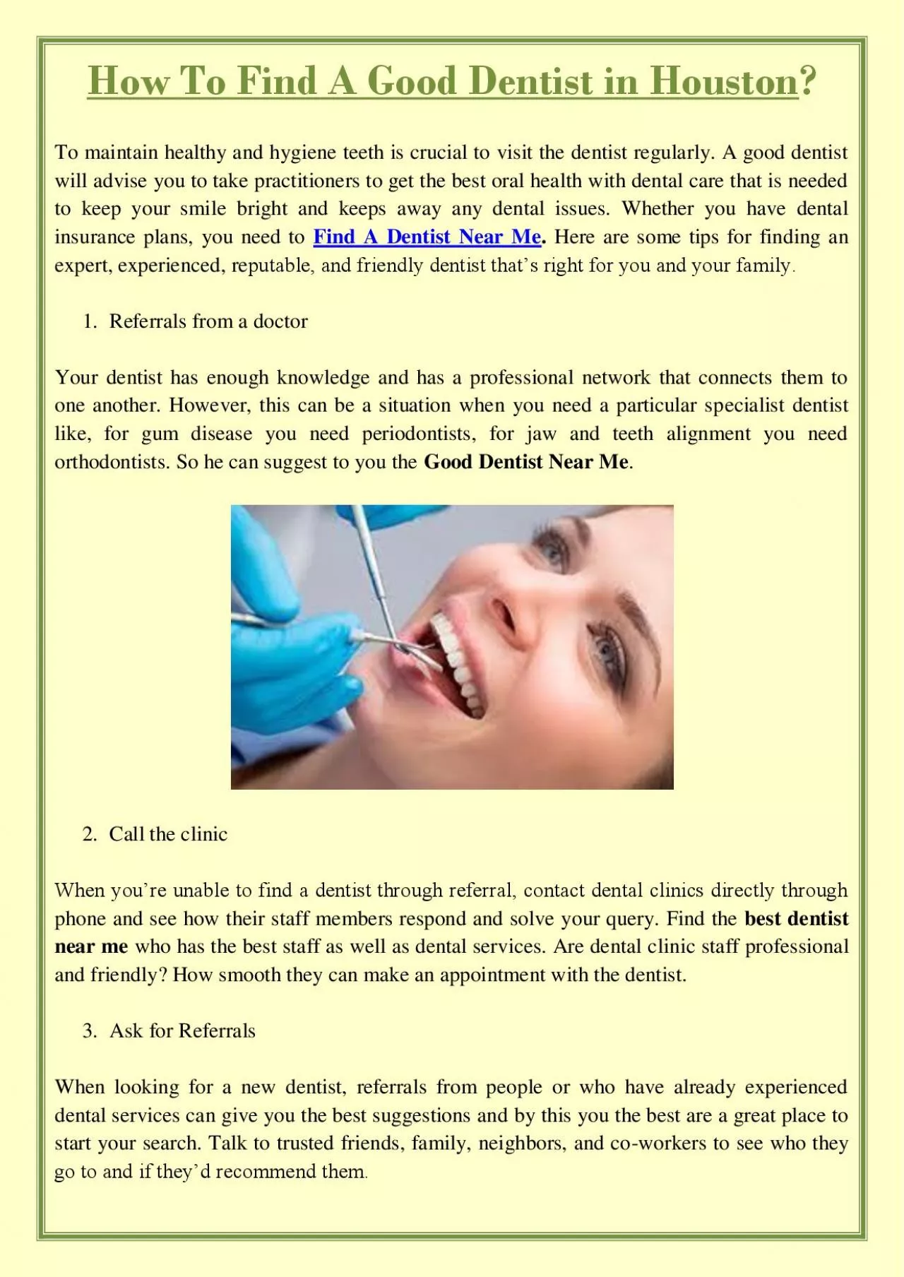 PDF-How To Find A Good Dentist in Houston?