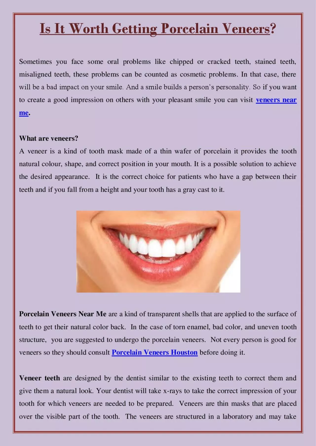 PDF-Is It Worth Getting Porcelain Veneers?