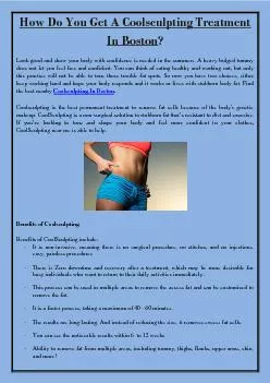 How Do You Get A Coolsculpting Treatment In Boston?
