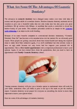What Are Some Of The Advantages Of Cosmetic Dentistry?