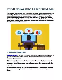 PATCH MANAGEMENT BEST PRACTICES
