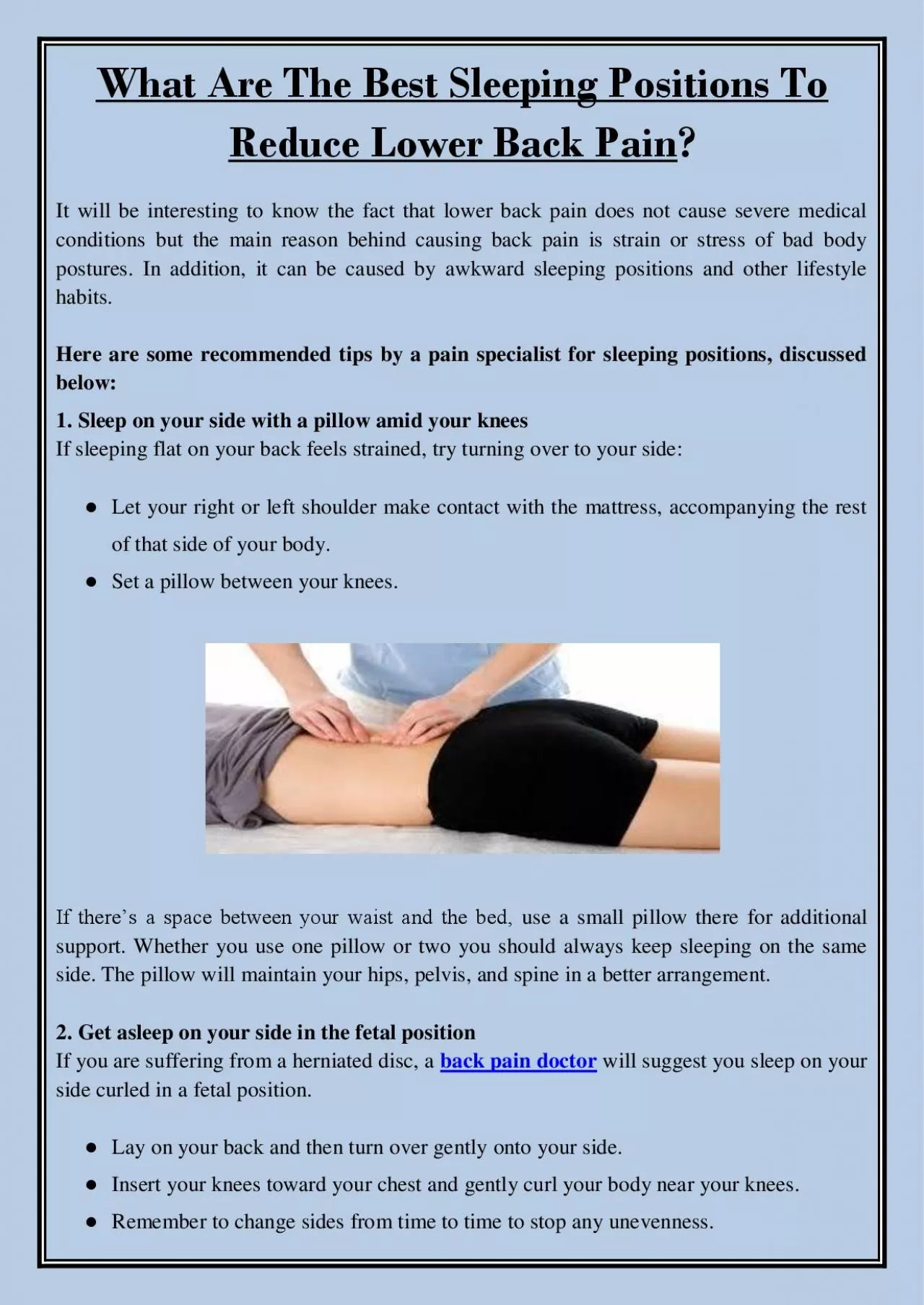 PDF-What Are The Best Sleeping Positions To Reduce Lower Back Pain?