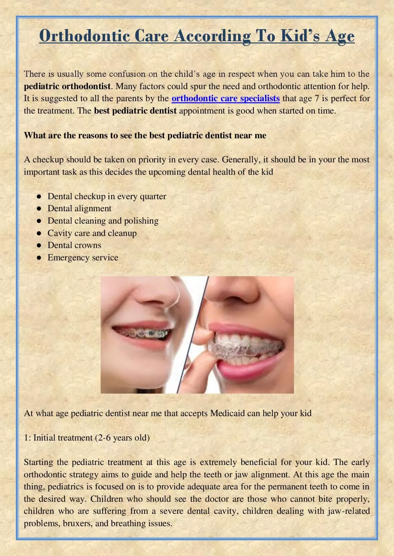 PDF-Orthodontic Care According To Kid’s Age