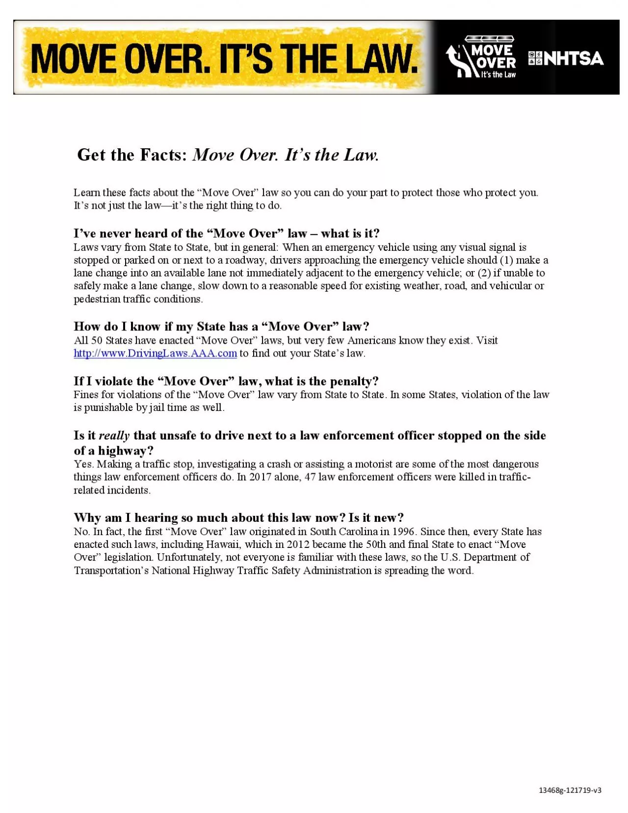 PDF-Get the Facts: Move Over. It’s the Law.Learn these facts about th