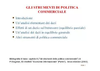 GLI STRUMENTI DI POLITICA COMMERCIALE