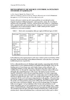 DEVELOPMENT OF SOURCE CONTROL SANITATIONSYSTEMS IN GERMANYLi, Zifu; Ga