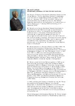 R. KOFI ANNAN ECRETARY-GENERAL OF THE UNITED NATIONSKofi Annan of Ghan
