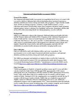 Maternal and Infant Health Assessment (MIHA)