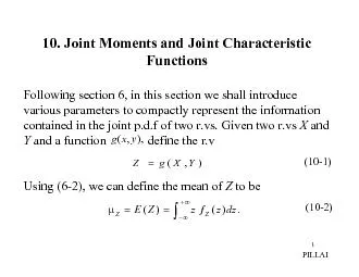 10. Joint Moments and Joint Characteristic Functions