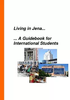 Living in Jena... ... A Guidebook for International Students