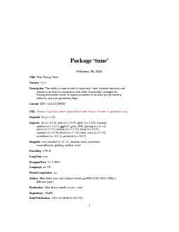 Package`tune'February28,2021TitleTidyTuningToolsVersion0.1.3Descriptio