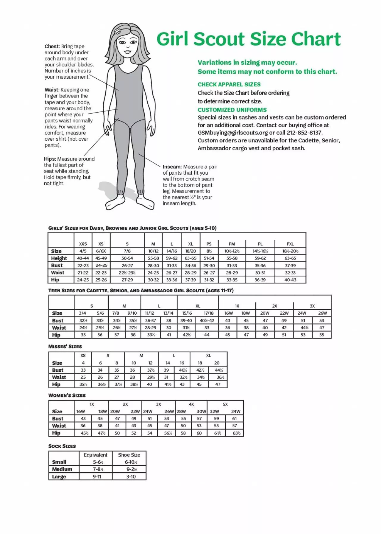 PDF-Girl Scout Sie ChatChest: Bring tape aound ody under each arm and ver