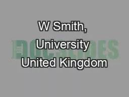 W Smith, University United Kingdom