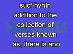 sucf hvhIn addition to the collection of verses known as, there is ano