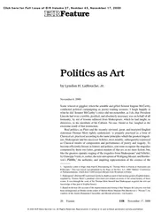 Feature Politics as Art by Lyndon H