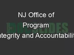 NJ Office of Program Integrity and Accountability