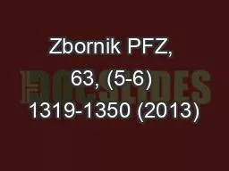 PDF-Zbornik PFZ, 63, (5-6) 1319-1350 (2013)