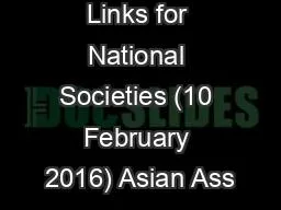 Contacts and Links for National Societies (10 February 2016) Asian Ass