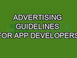 PDF-ADVERTISING GUIDELINES FOR APP DEVELOPERS