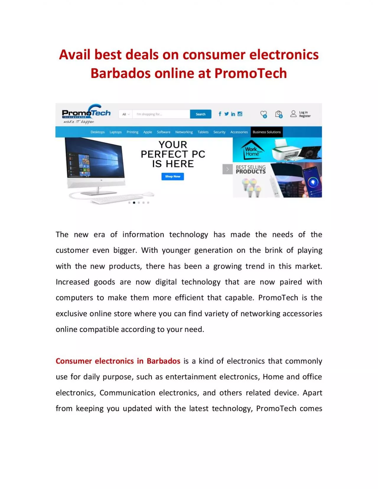 PDF-Avail best deals on consumer electronics Barbados online at PromoTech