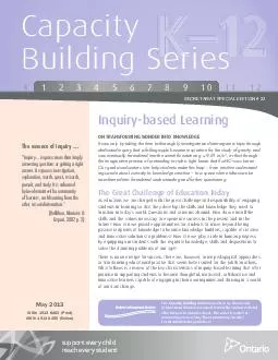 Capacity Building Series SECRETARIAT SPECIAL EDITION      The essence of inquiry  Inquiry 