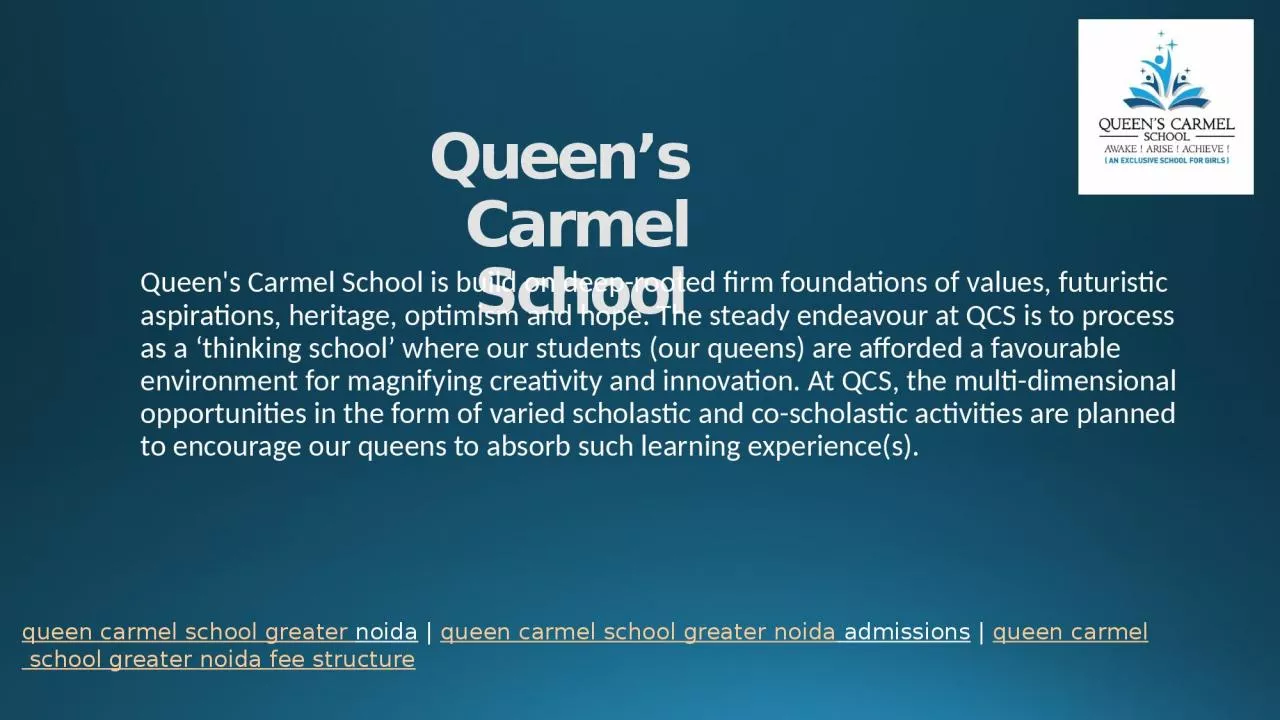 PPT-Queen s Carmel School